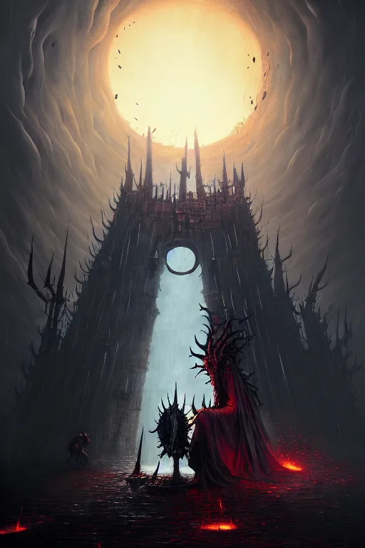 Image similar to hieronymus bosch, greg rutkowski, anna podedworna, painting of dark souls bloodborne elden ring sekiro