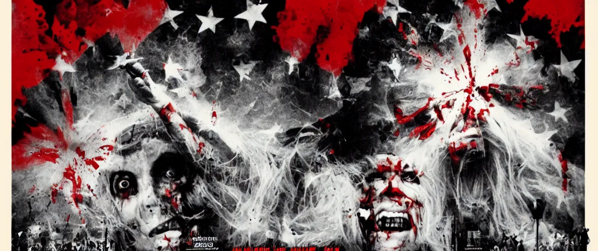 Image similar to a horror movie poster about 4 th of july