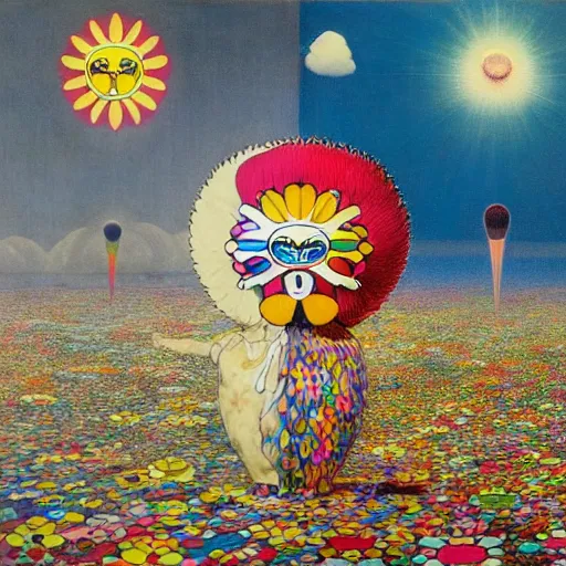 Image similar to takashi murakami and zdzisław beksiński