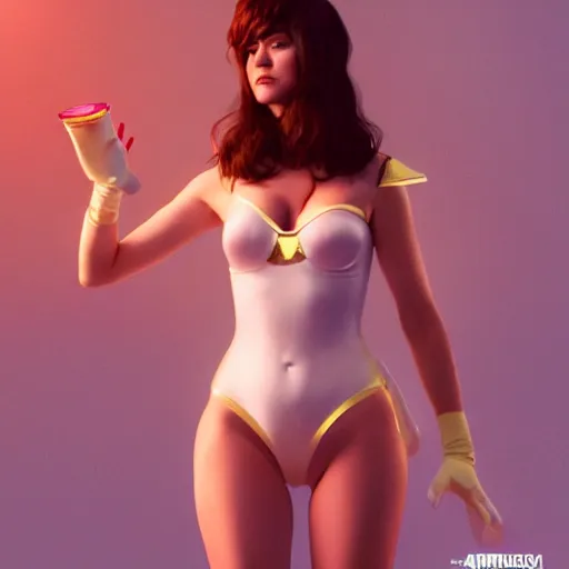 Image similar to detailed film still of mary winstead wearing a playboy bunny outfit, 8 k, by greg rutkowski, artgerm, global illumination