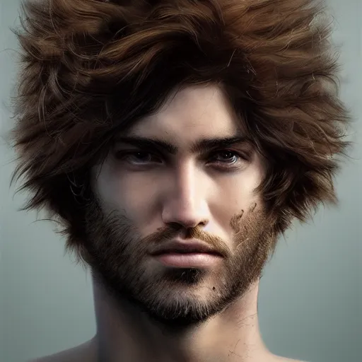 Prompt: a man with big fluffy hair,with a scar above his eye,photorealiatic,hyperdetailed,hyperrealistic,studio lighting,studio photography,professional photography,professional lighting,detailed face,3 point lighting,4k,digital art,ultra realistic,ultra detailed,art by greg rutkowski