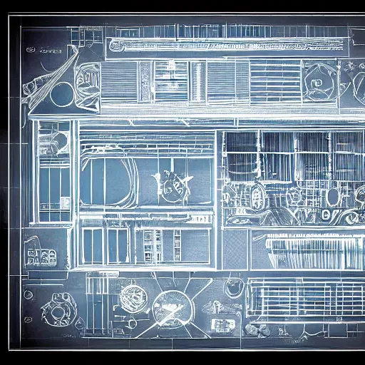 Prompt: blueprint for a time machine