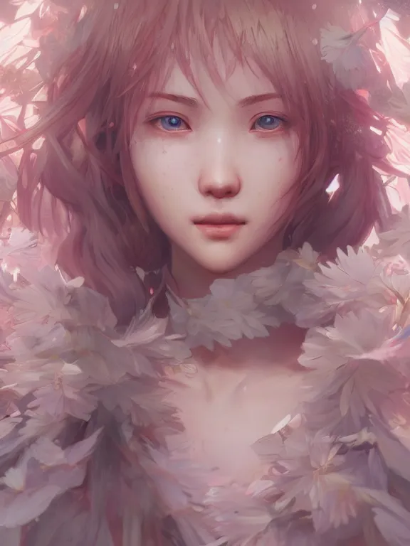 Image similar to sakura, au naturel, hyper detailed, digital art, trending in artstation, cinematic lighting, studio quality, smooth render, unreal engine 5 rendered, octane rendered, art style by klimt and nixeu and ian sprigger and wlop and krenz cushart