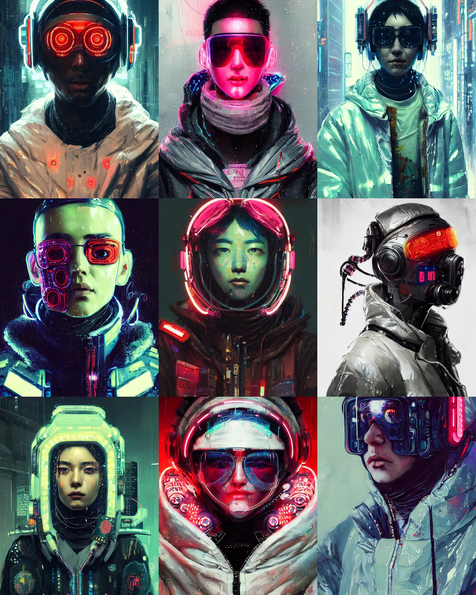 Prompt: detailed portrait, cyberpunk futuristic neon, reflective puffy coat, decorated with traditional japanese ornaments by ismail inceoglu dragan bibin hans thoma greg rutkowski alexandros pyromallis nekro rene maritte illustrated, perfect face, fine details, realistic shaded, fine - face, pretty face