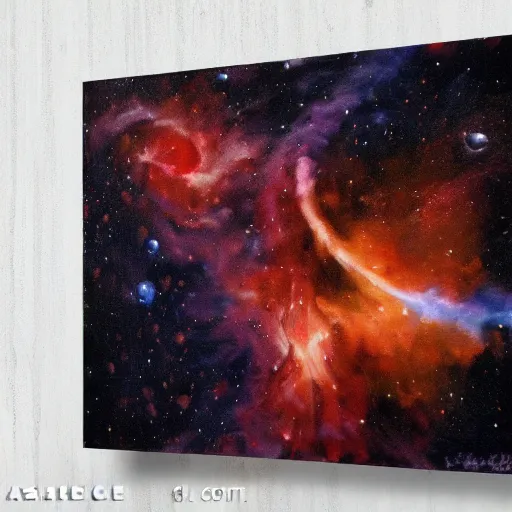 Image similar to a very beautiful and very detailed painting of wine spilling into space and forming a nebula. trending, professional, high quality, high resolution, dynamic