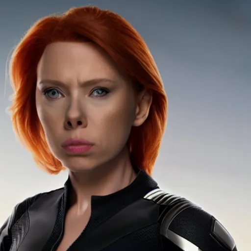 Image similar to Donald Trump cast as Black Widow, still from marvel movie, hyperrealistic, 8k, Octane Render,