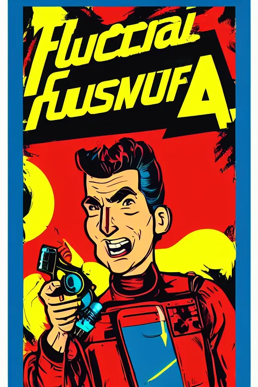 Image similar to fallout 7 6 retro futurist illustration art by butcher billy, sticker, colorful, illustration, highly detailed, simple, smooth and clean vector curves, no jagged lines, vector art, smooth andy warhol style