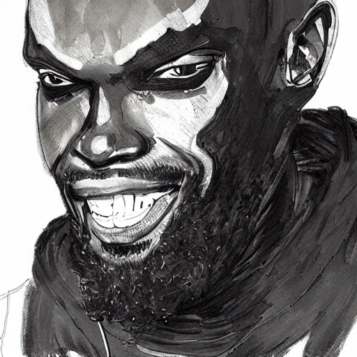 Prompt: a beautiful professional portrait of mc ride, painted by tsutomu nihei