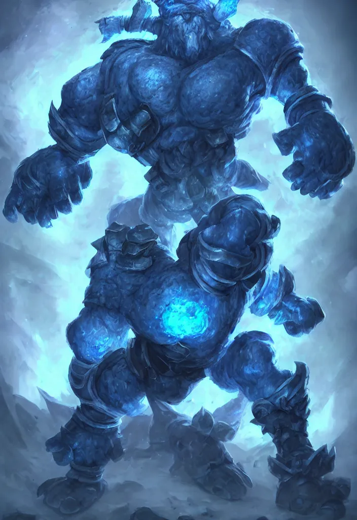 Image similar to ultra realistic and intricate detailed photograph of Blue buff golem from league of legends