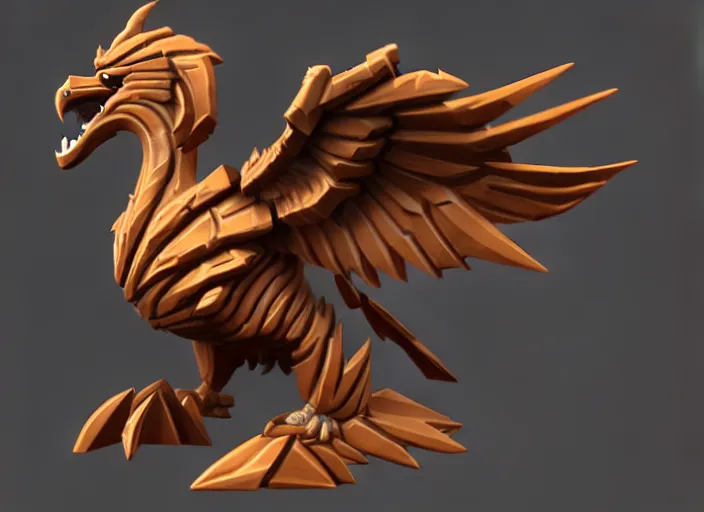 Prompt: griffin, stylized stl fantasy miniature, 3 d render, activision blizzard style, hearthstone style