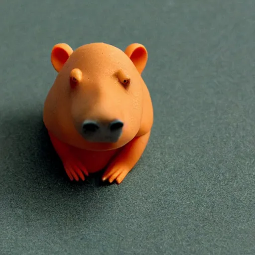 Prompt: a plasticine capybara