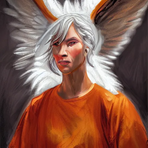 Prompt: angel, character portrait by L J Koh