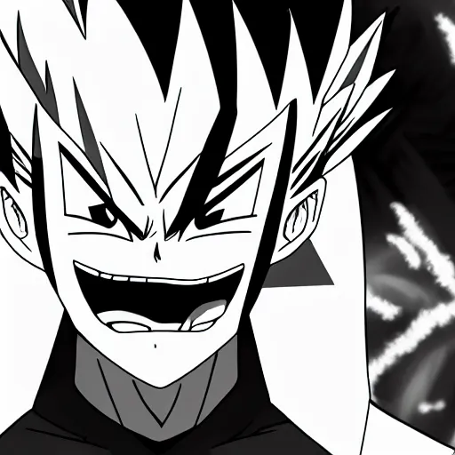 Image similar to gon transformation, black and white, rage, 8 k, high quality, anime, manga