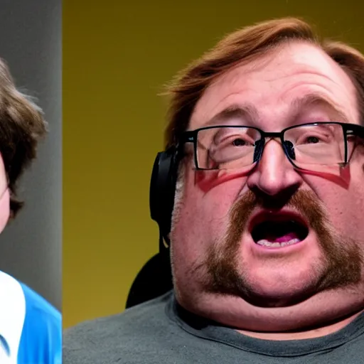 Prompt: the face of gabe newell as the faces of mount rushmore