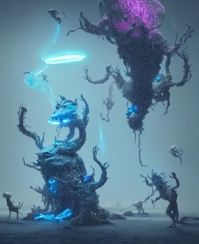 Prompt: the three fates. bioluminiscent creatures, intricate artwork by Tooth Wu and wlop and beeple. octane render, trending on artstation, greg rutkowski very coherent symmetrical artwork. cinematic, hyper realism, high detail, octane render, 8k