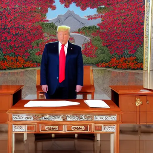 Image similar to Donald Trump standing in Pyongyang North Korea