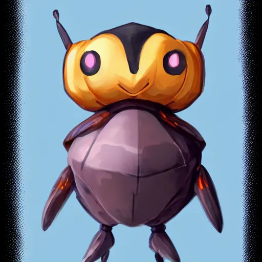 Image similar to A pokemon that looks like a A beetle with a pumpkin-like shell that causes storms when it takes off，Trending on art station. Unreal engine.