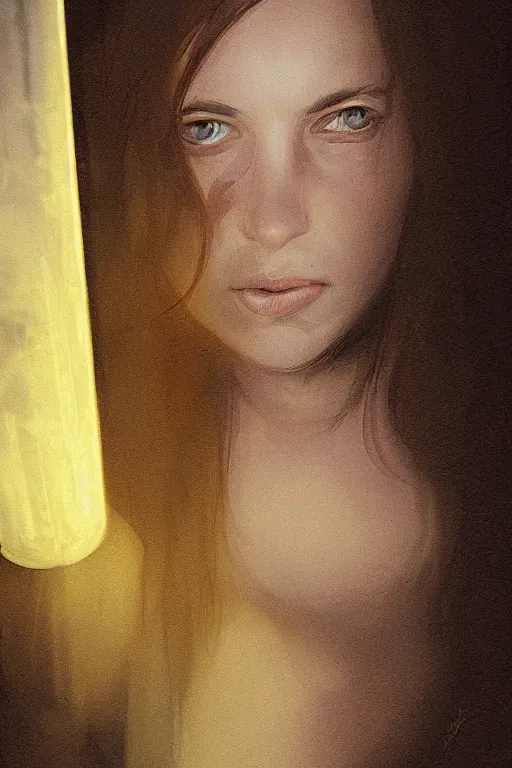 Image similar to pregnant woman under street light, highly detailed, sharp focused, ultra realistic digital concept art by Alyssa Monks