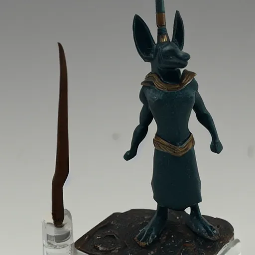 Prompt: Anubis Miniature Figure. 50mm