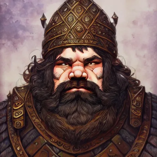 Image similar to portrait painting of a dwarven berserker, sharp focus, high symmetry, award - winning, trending on artstation, masterpiece, highly detailed, intricate. art by rebecca guay