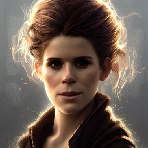 Image similar to a portrait of kate mara as a sorceress, urban motifs, intricate, elegant, highly detailed, digital painting, trending on artstation, concept art, smooth sharp focus, illustration, art by artgerm and greg rutkowski