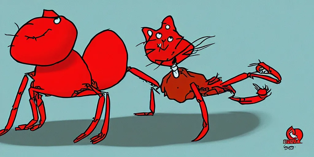 Image similar to mr. crabs cat hybrid, cartoon