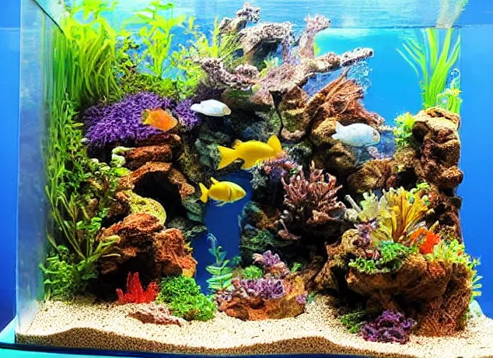 Prompt: aquarium life, incredible diorama