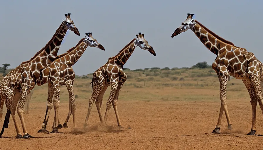 Prompt: a giraffes on a motocross track