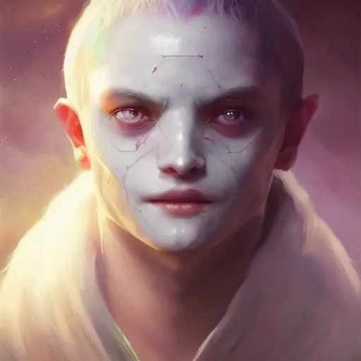 Image similar to Portrait of an Arcturian with large almond shaped pure white eyes, huggy wuggy from poppy playtime video game, fullbody, ultra high detailed, oil painting, Greg Rutkowski, Charlie Bowater, Yuumei, Yanjun Cheng, unreal 5, DAZ, hyperrealistic, octane render, RPG portrait, dynamic lighting, fantasy art, beautiful face