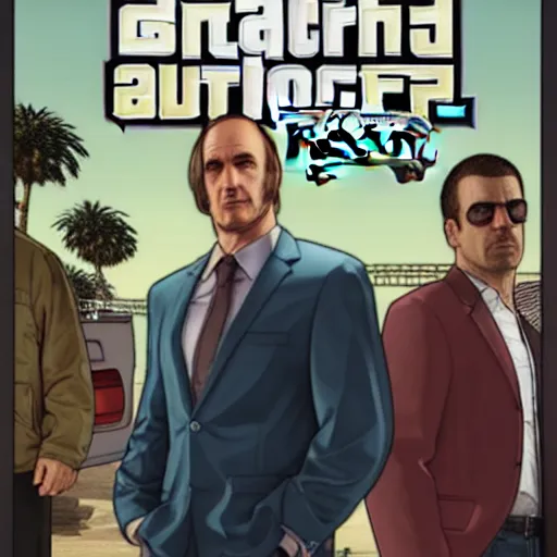 Image similar to GTA box cover art for Better Call Saul, Grand Theft Auto, GTA cover art