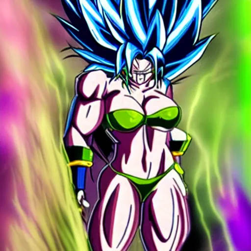 Prompt: female broly from dragon ball z