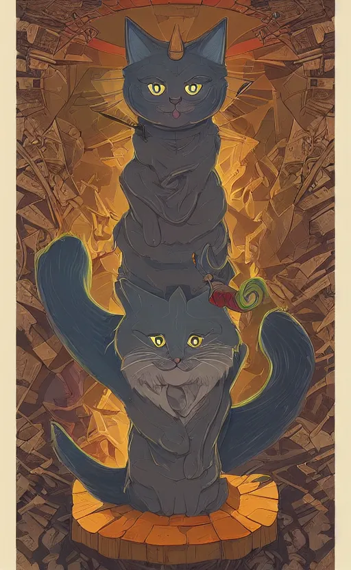 Image similar to powerful wizard cat, dungeons and dragons by simon kennedy, studio muti