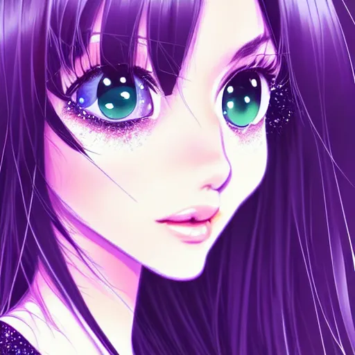 Prompt: close up portrait of a cute victoria justice glitter diamonds by range murata new type magazine uhd 8 k depth of field sharply crisply 3 d digital manga art complimentary coloring radiantly greatly artistic ultraly trending on pinterest winner of illustrator award