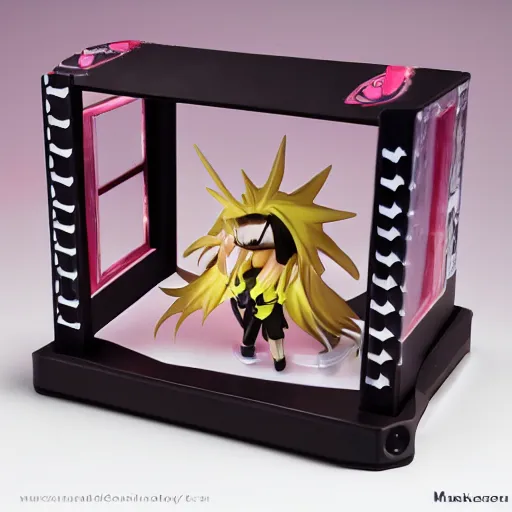 Image similar to incubator from mahou shoujo madoka magica, actionfigure, product shoot, studio lighting