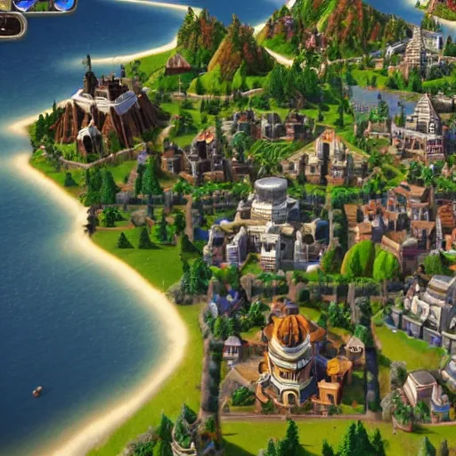 Image similar to civilization 7 legendary start tilt shift beautiful epic