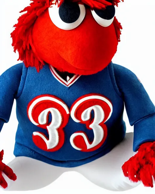 Image similar to ryan howard as a muppet. highly detailed felt. hyper real photo. 4 k.