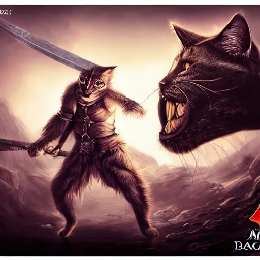 Prompt: a hyper realistic cat warrior, ultra detailed, magic the gathering art, digital art, cinematic, studio lighting, background battlefield, fantasy,