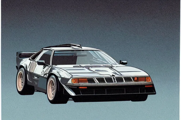 Prompt: intricate, 3 d, 1 9 7 8 vector w 8 twin turbo mercedes bmw m 1, style by caspar david friedrich and wayne barlowe and ted nasmith.
