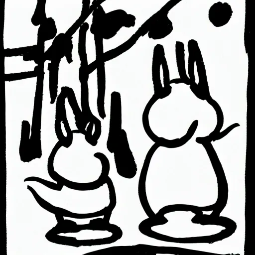 Image similar to zen moomins ink