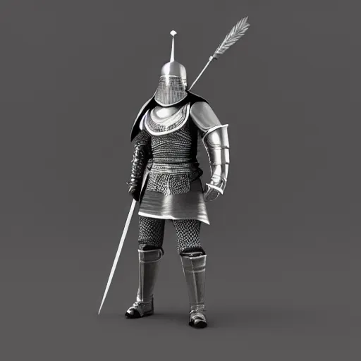 Prompt: a 3 d scene of a knight stands in the middle, octane render