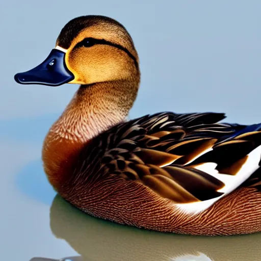 Image similar to a duck with the face of a human