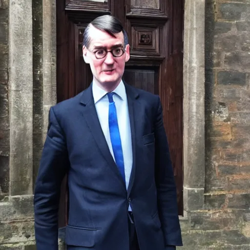 Prompt: Jacob Rees Mogg kickboxing