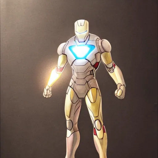 Image similar to Full body camera shot of marvel comics character, white superior iron man, full of details, watercolor painting, concept art, smooth, by Ina Wong and wlop ，trending on cgsociety and artstation，8kHDR，light effect