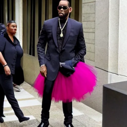 Image similar to r kelly wearing a tutu in court