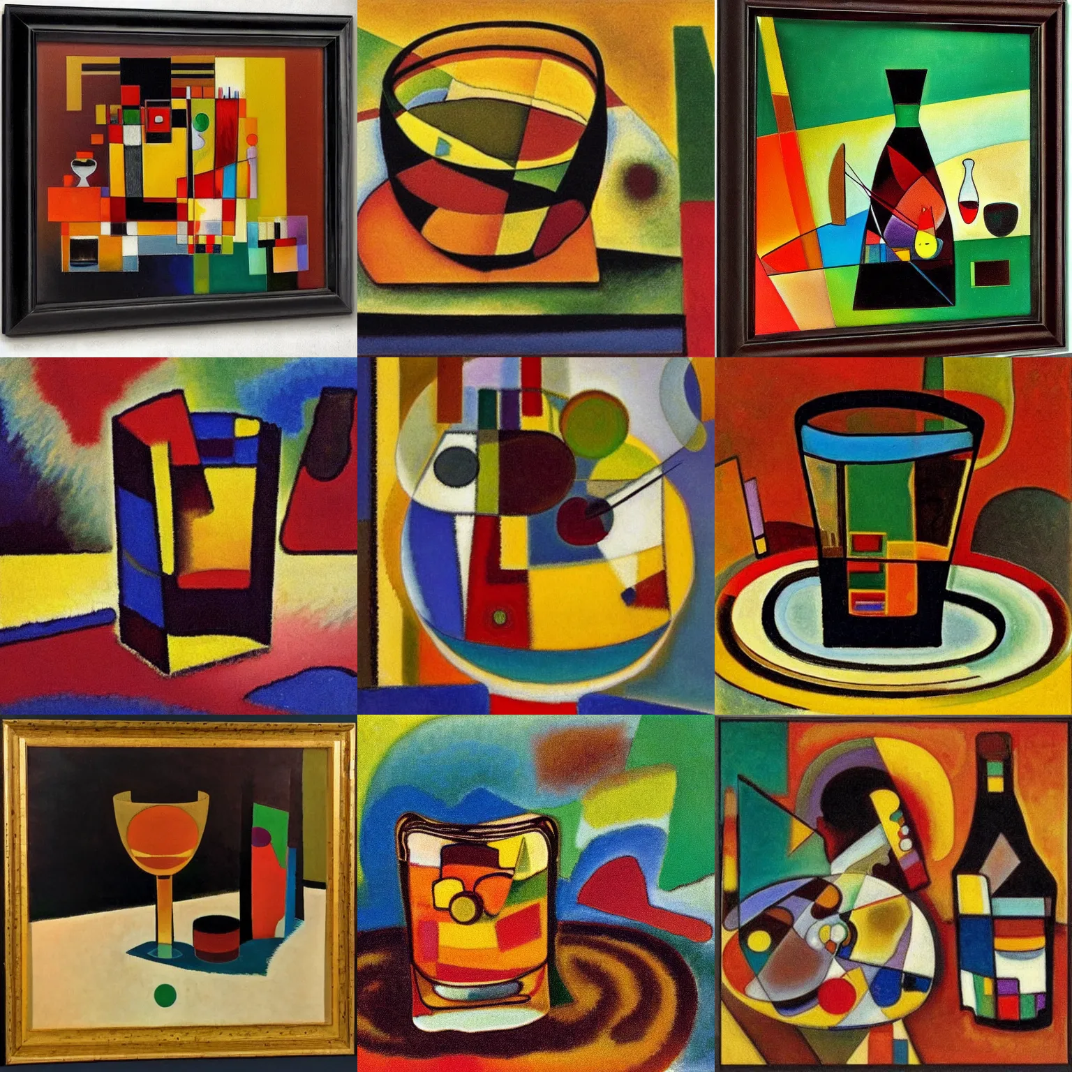 Prompt: a glass of whiskey wassily kandinsky