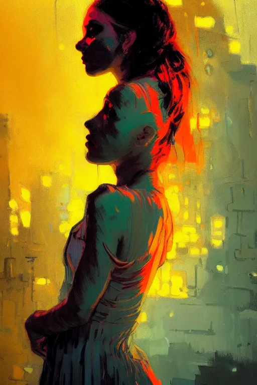 Image similar to portrait of a beautiful goth girl, complementary colors, beautiful face, rule of thirds, intricate outfit, spotlight, by greg rutkowski, by jeremy mann, by francoise nielly, by van gogh, digital painting