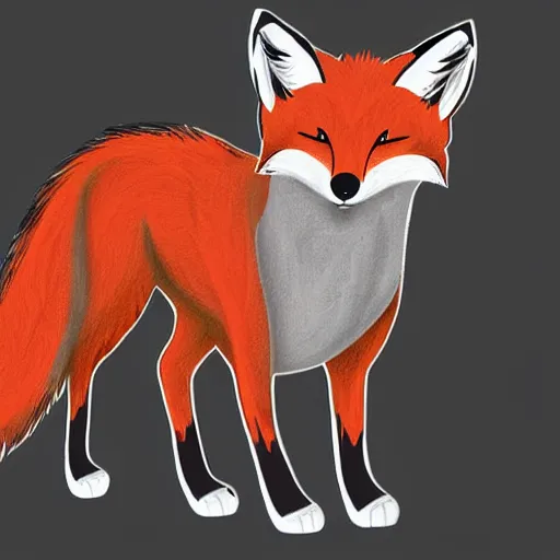 Prompt: A fox wearing a t-shirt and jeans, digital art