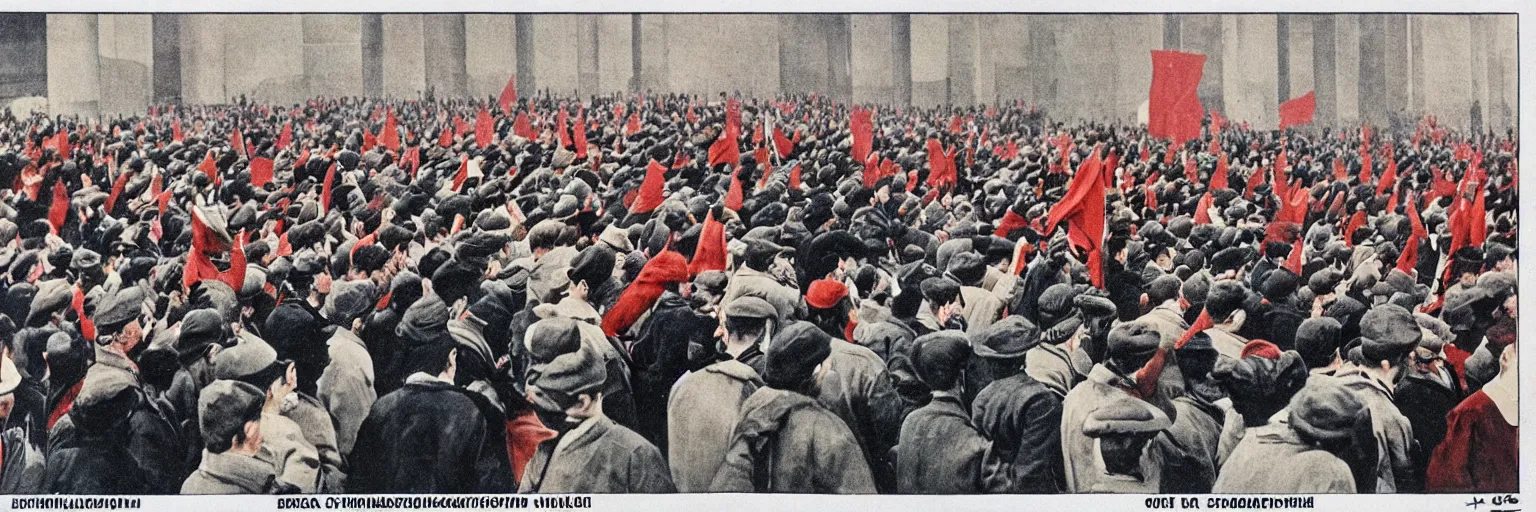 Image similar to A lot of people are standing and looking at their phones. soviet propaganda style