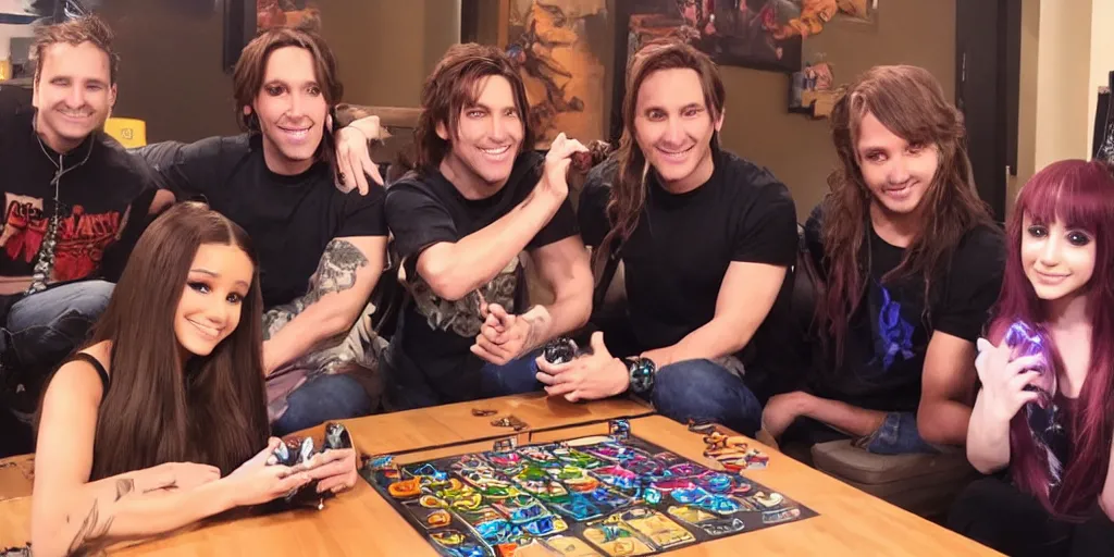 Image similar to Ariana Grande plays dungeon and dragons with Matt Mercer and Critical Role