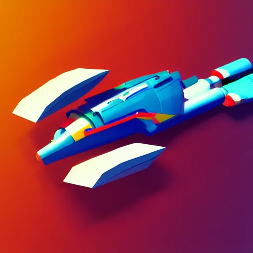 Prompt: ultra minimalist and smooth retro sci-fi toon spaceship, vivid colors, paper art, detailed concept art pastel, 3d quality, octane render